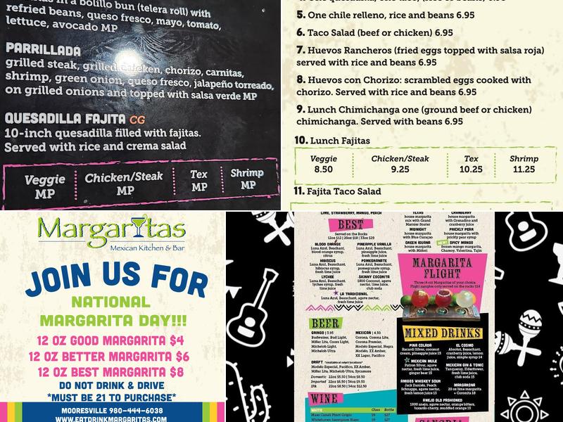 Margaritas Menu