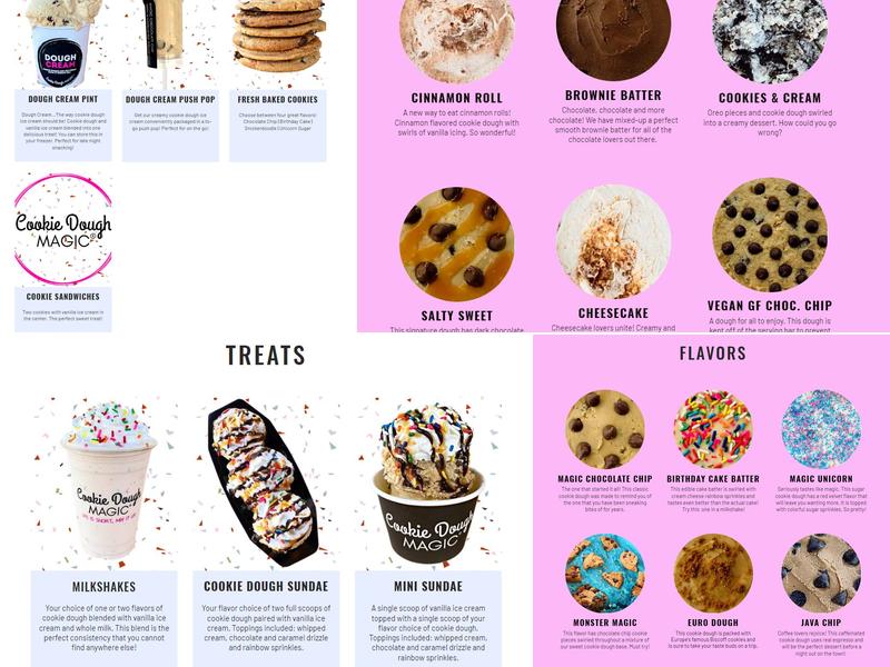 Cookie Dough Magic Menu