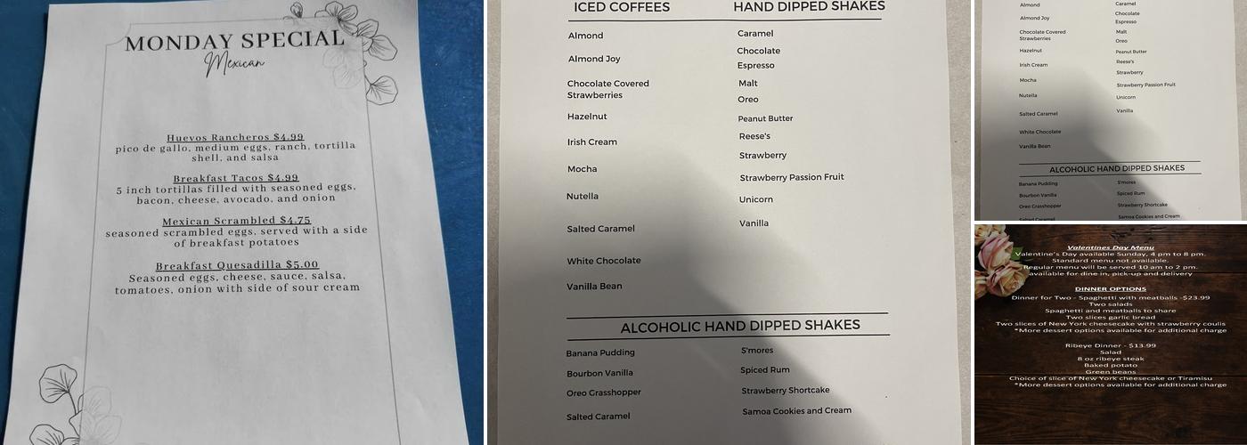 The Corner Cafe Menu