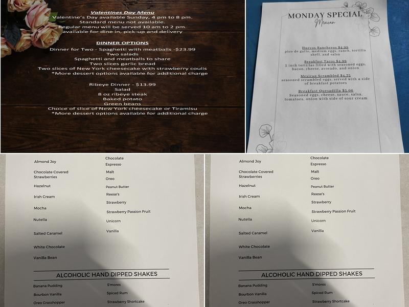 The Corner Cafe Menu