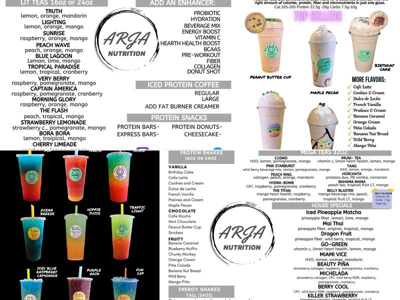 ARJA Nutrition Menu