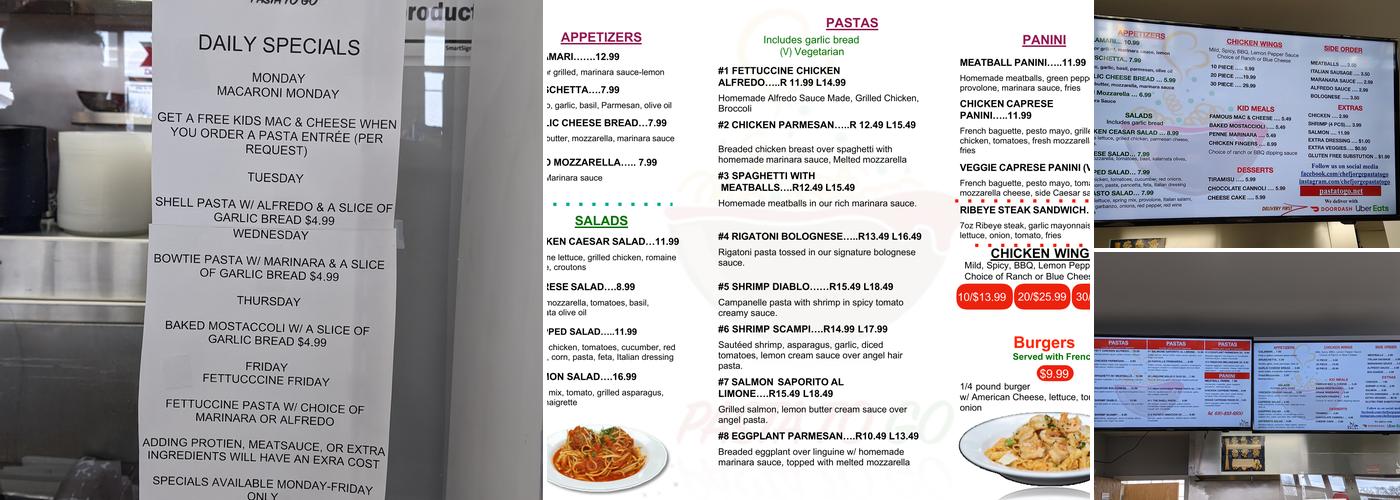 Pasta To Go Menu