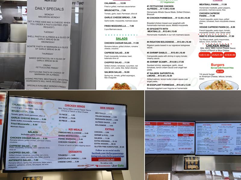 Pasta To Go Menu