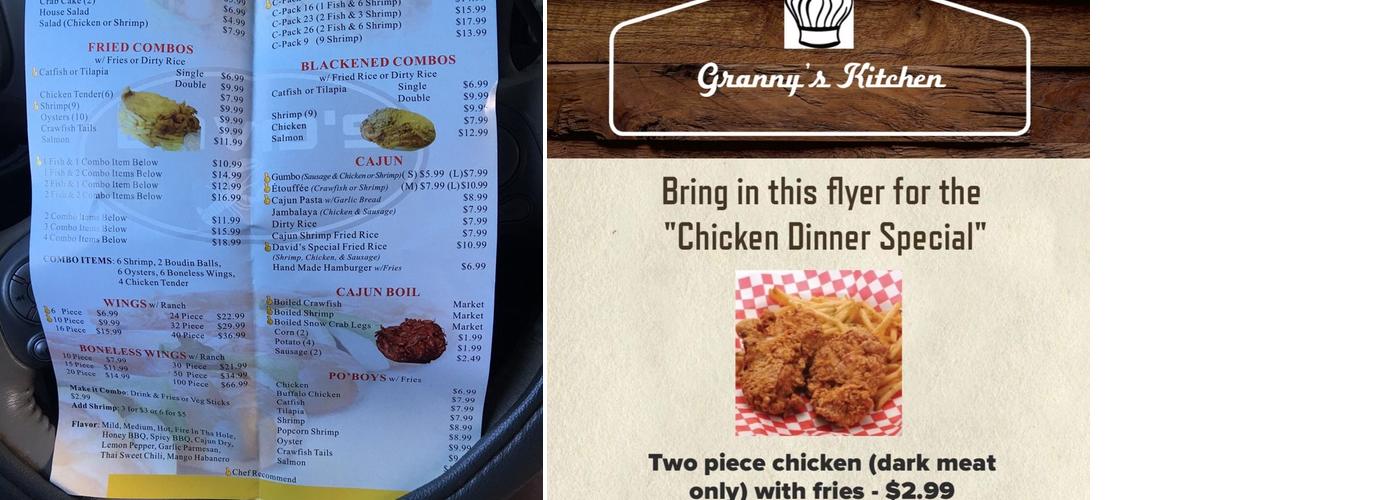 Grannys Kitchen Menu