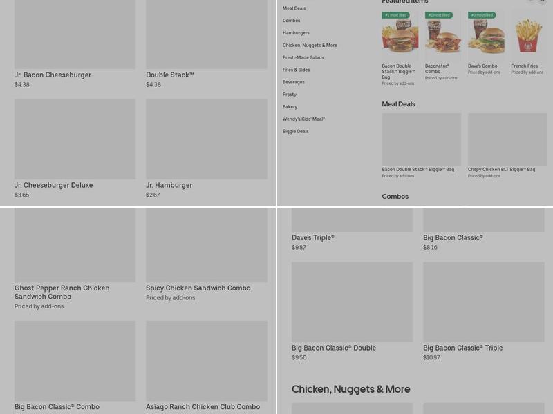 Wendy's Menu