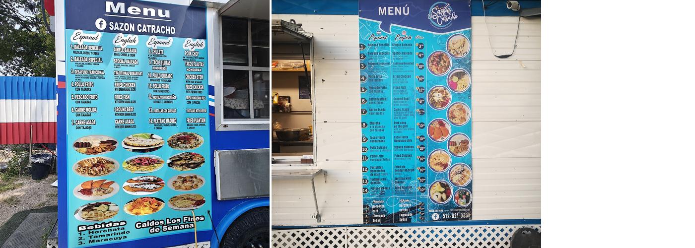 El sazon Catracho Menu