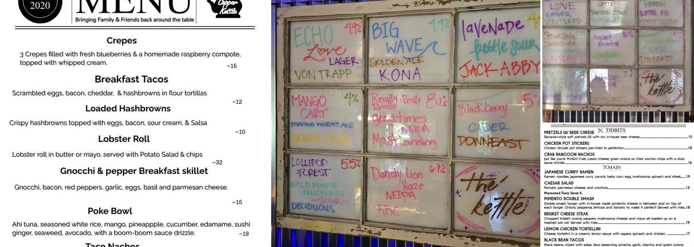 Copper Kettle To Go Menu