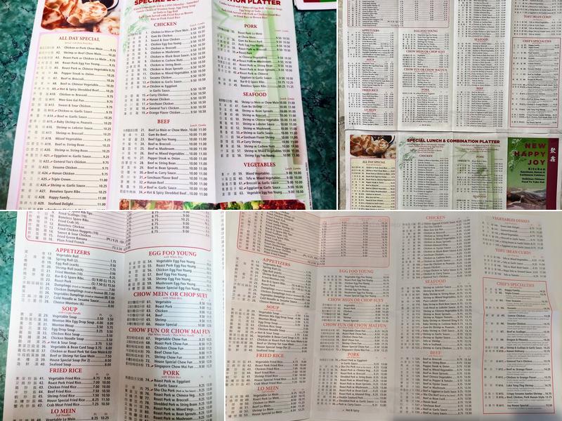 Happy Joy Menu