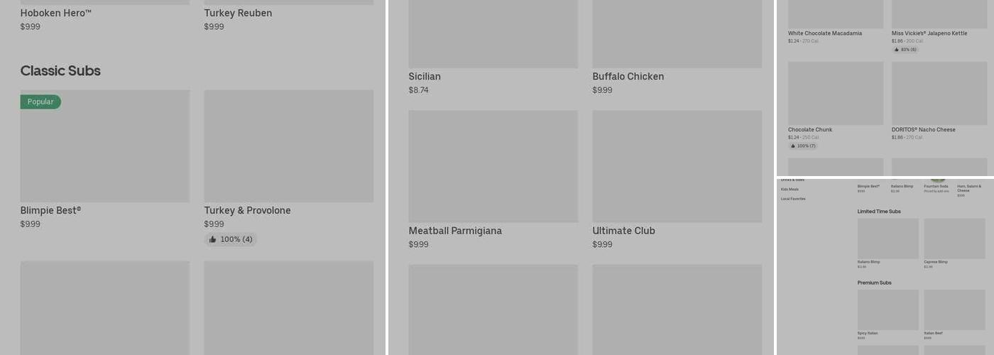 Blimpie Menu