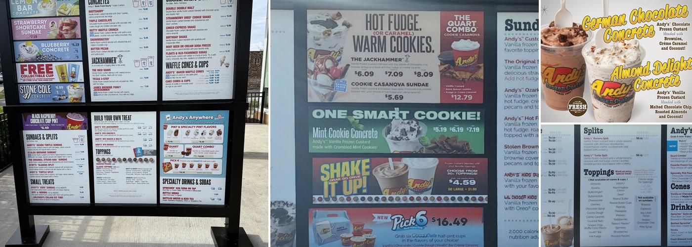 Andy's Frozen Custard Menu