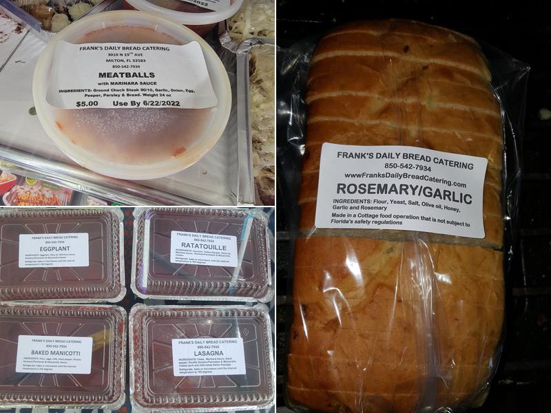 Frank's Daily Bread Catering Menu