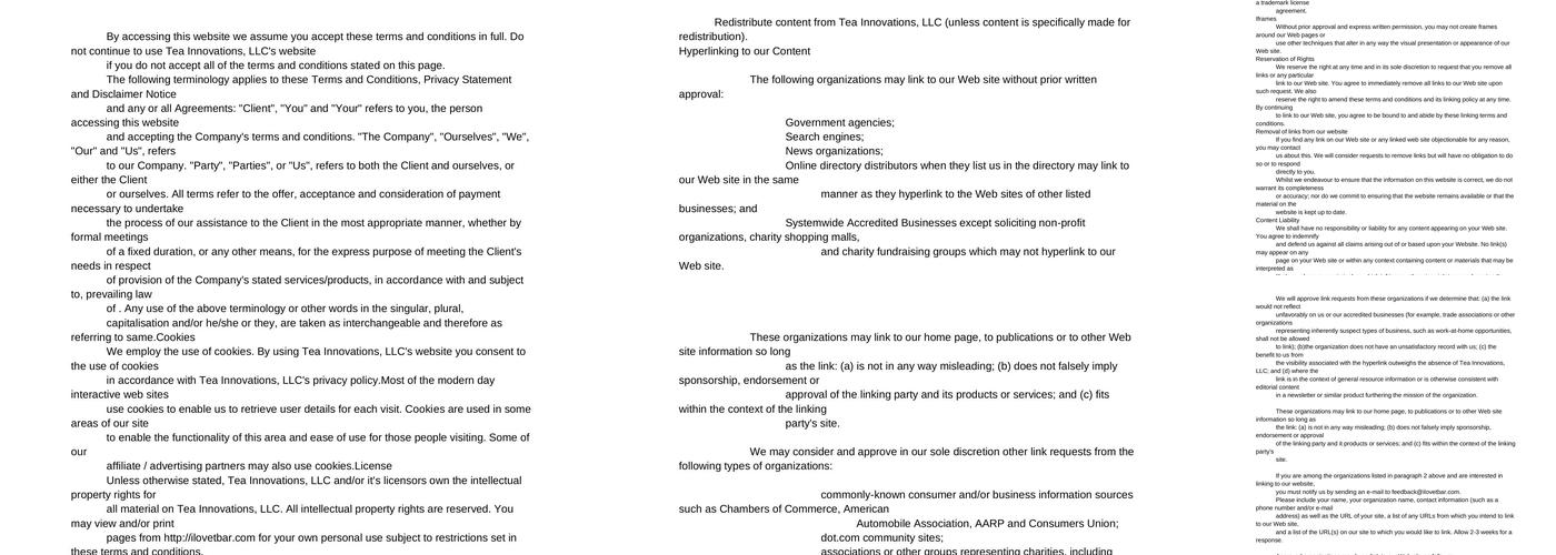 Tea Bar & Fusion Cafe-Redding Menu