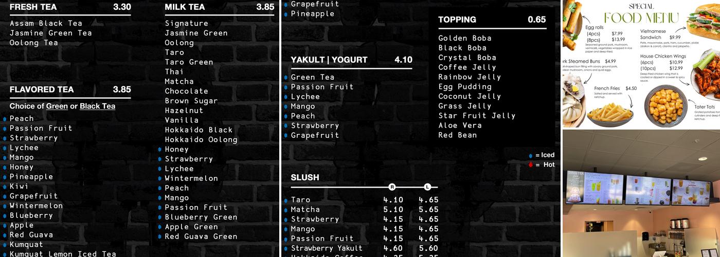 Ding Tea Palm Desert Menu