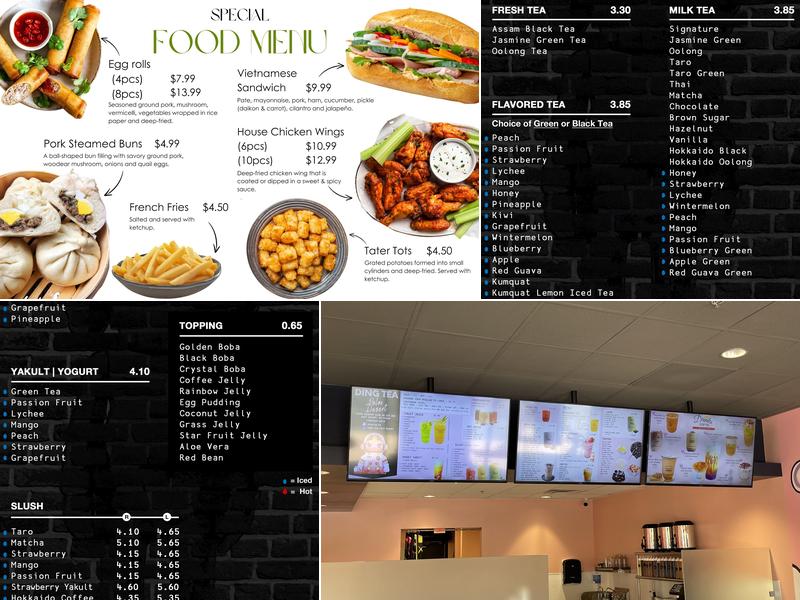 Ding Tea Palm Desert Menu