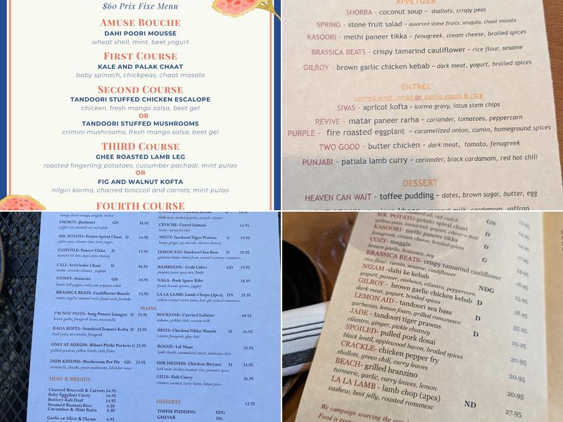 Aurum Menu