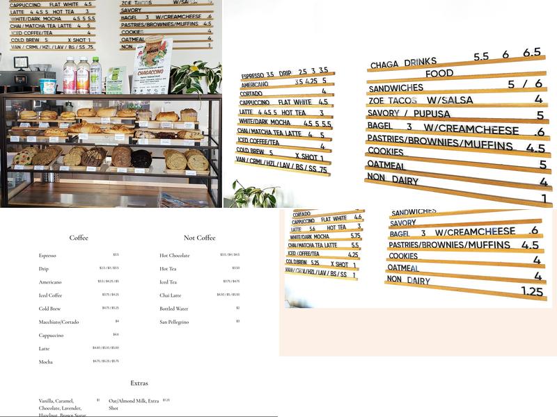Blueprint Coffee Project Menu