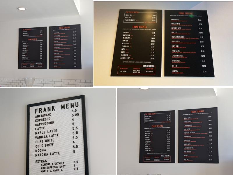 Frank Coffee Menu