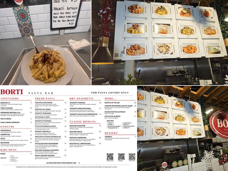 Borti Pasta Bar Menu
