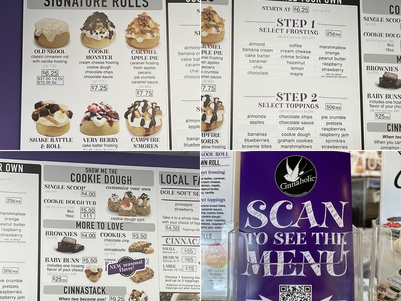 Cinnaholic Menu