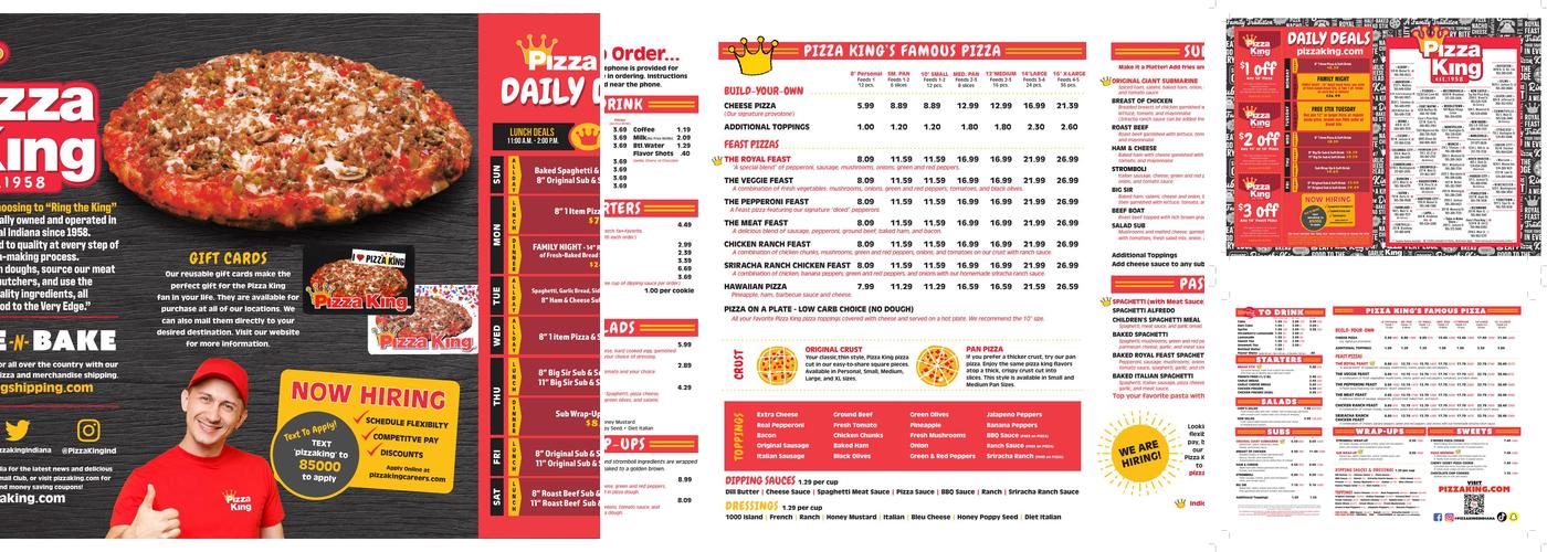 Pizza King Menu