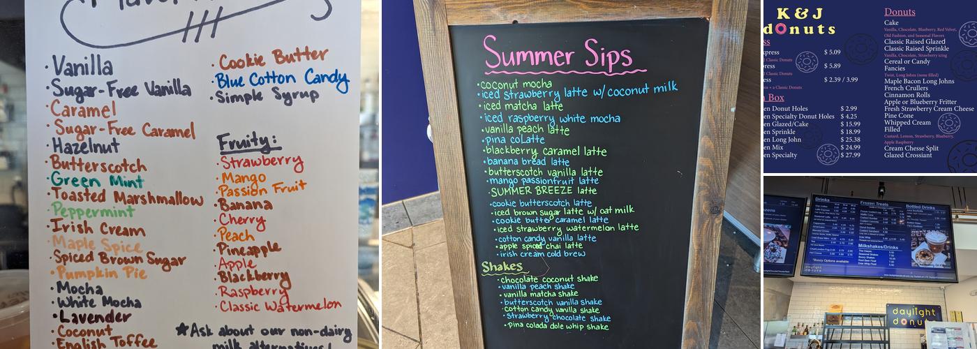 Daylight Donuts Menu