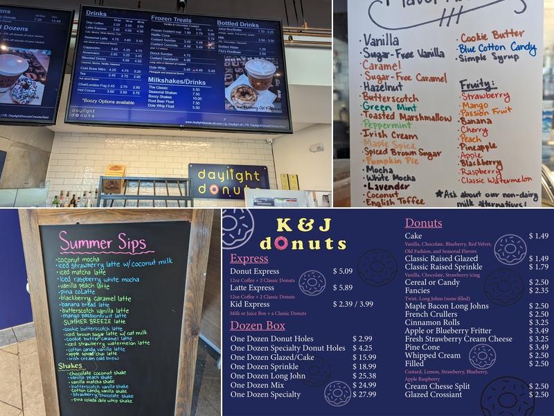 Daylight Donuts Menu