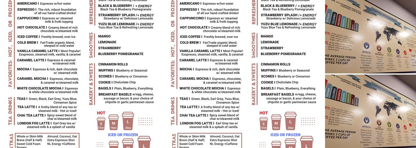 Five Lakes Coffee Menu