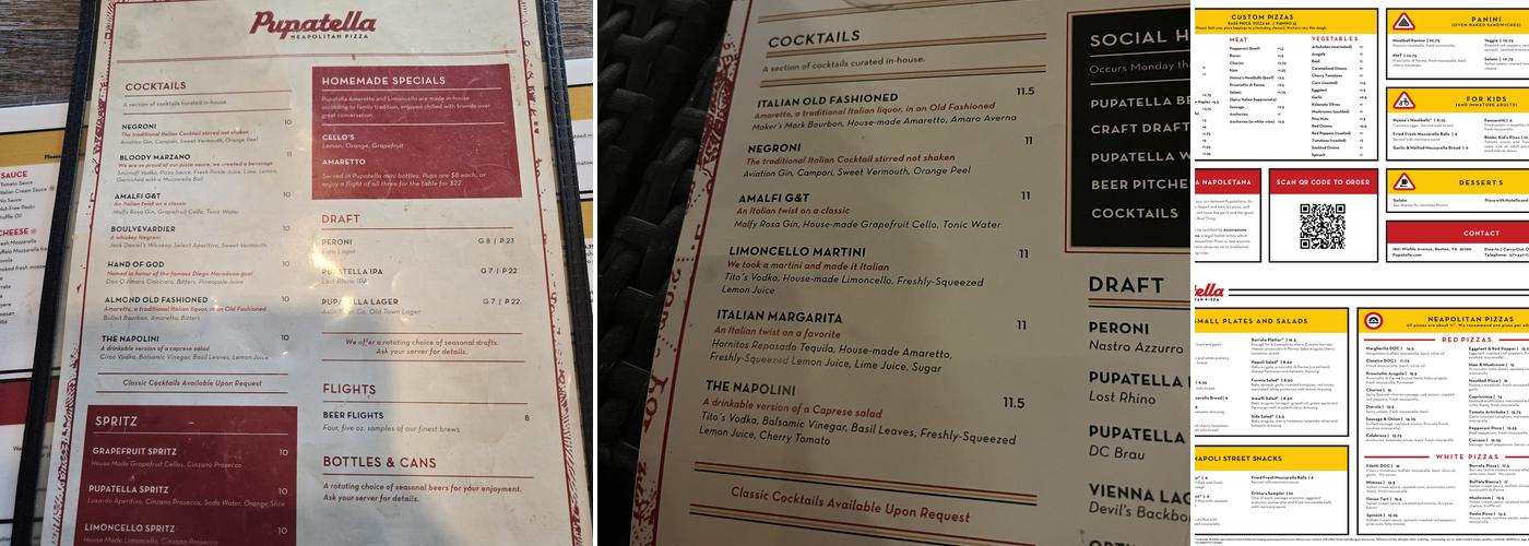 Pupatella Menu