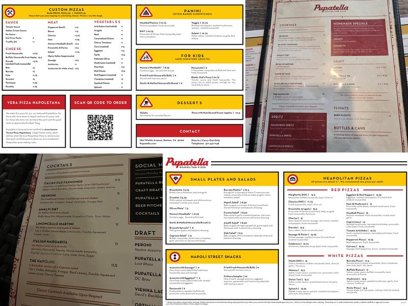 Pupatella Menu