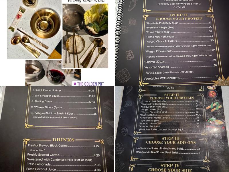 The Golden Pot Menu