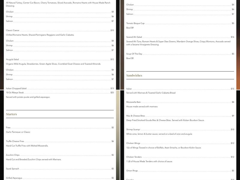 Becca Restaurant & Lounge Menu