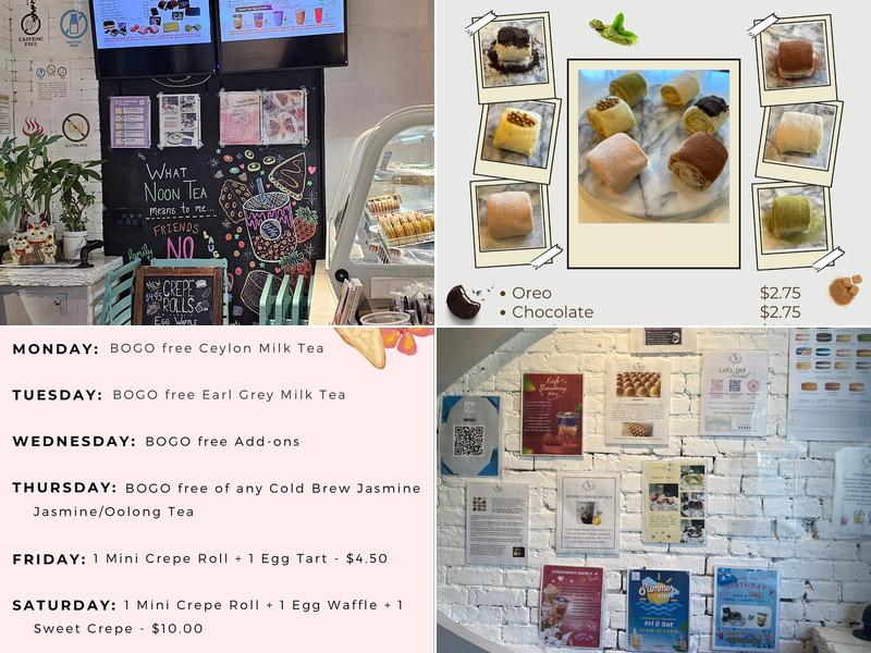 Noon Tea Creperie Menu