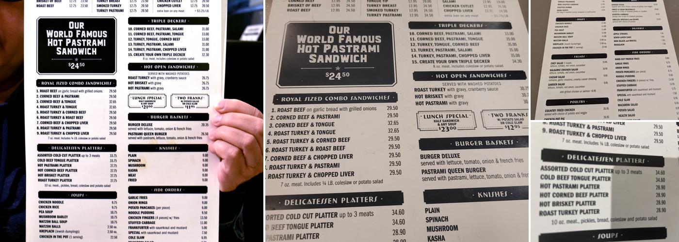Pastrami Queen Menu