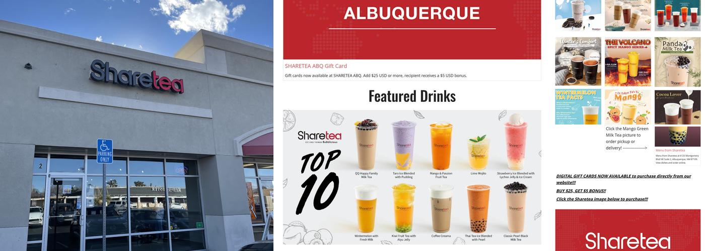 Sharetea Menu