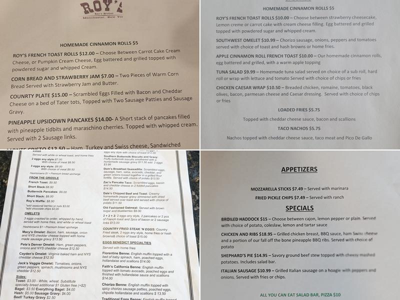 Roy's Menu