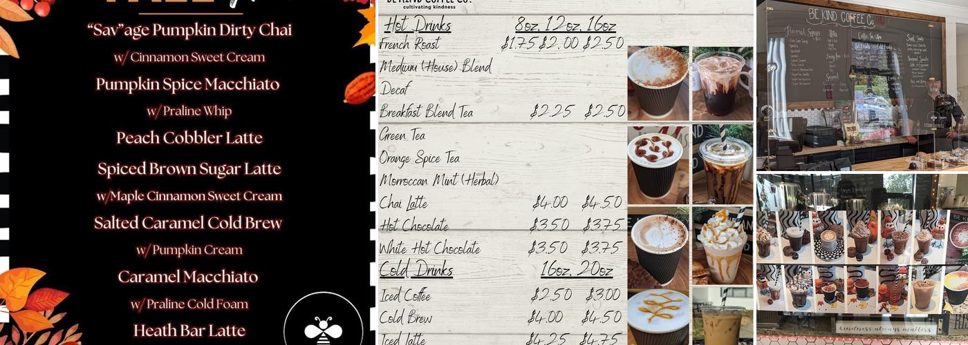 Be Kind Coffee Co. Menu