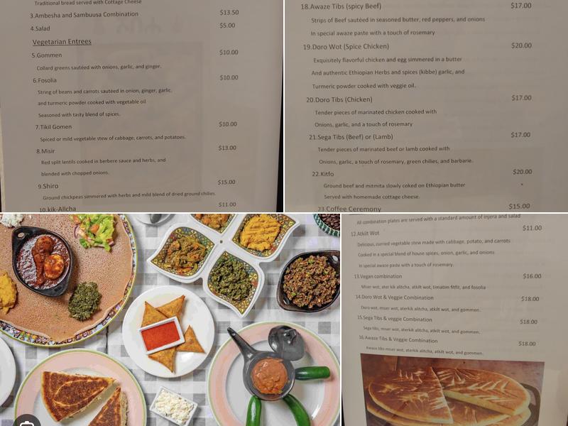 Habesha Ethiopian and Eritrean Restaurant Menu