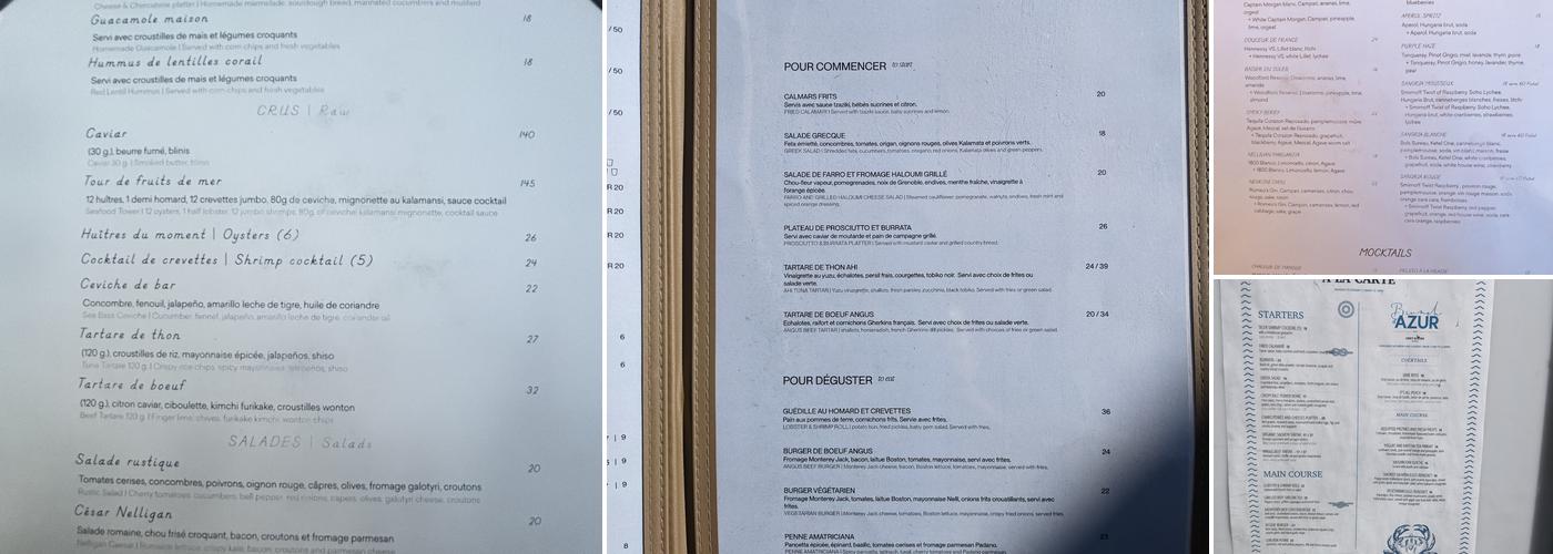 Terrasse Nelligan Menu