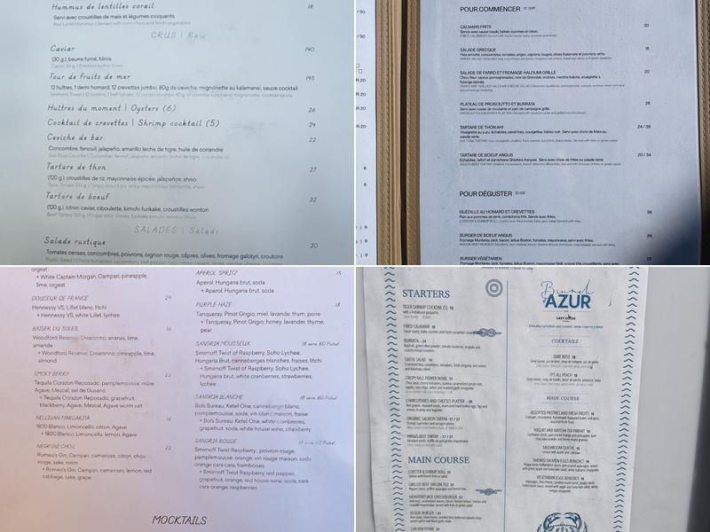 Terrasse Nelligan Menu