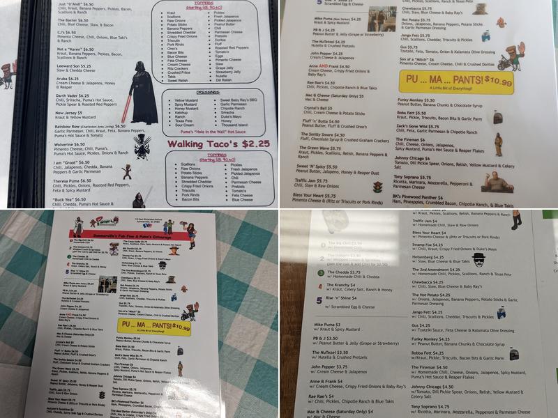 Puma's Italian Ice & Hot Dog Shack Menu