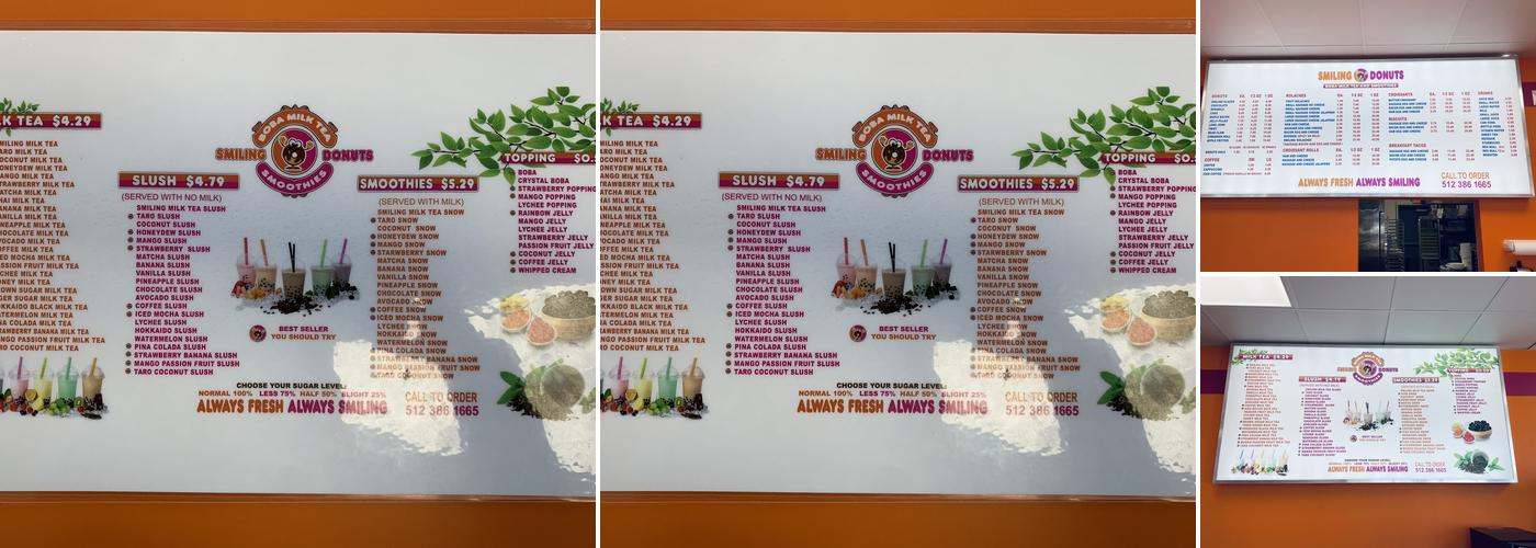 Smiling Donuts Menu