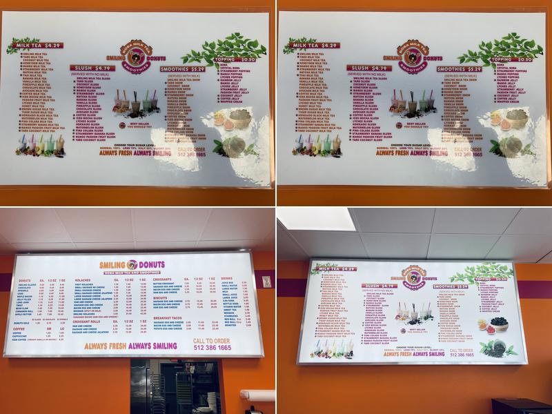 Smiling Donuts Menu