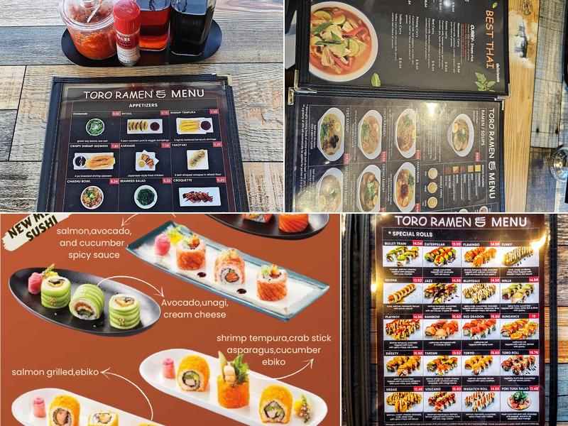 Toro Ramen Menu
