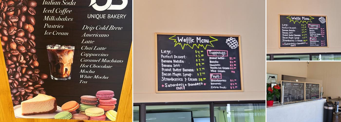 Unique Bakery Menu
