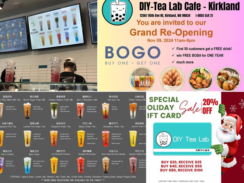 DIY Tea Lab - Fremont Menu