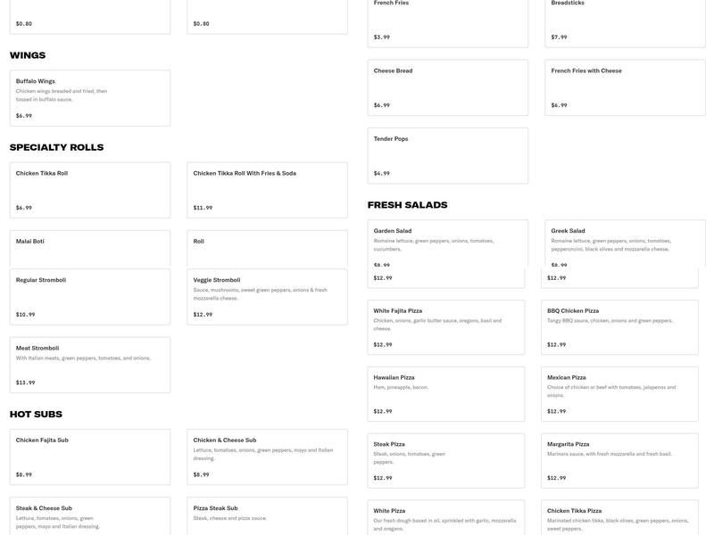 Supreme Pizza & Grill Menu
