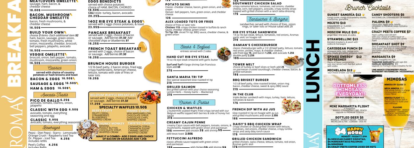Aromas Restaurant Menu