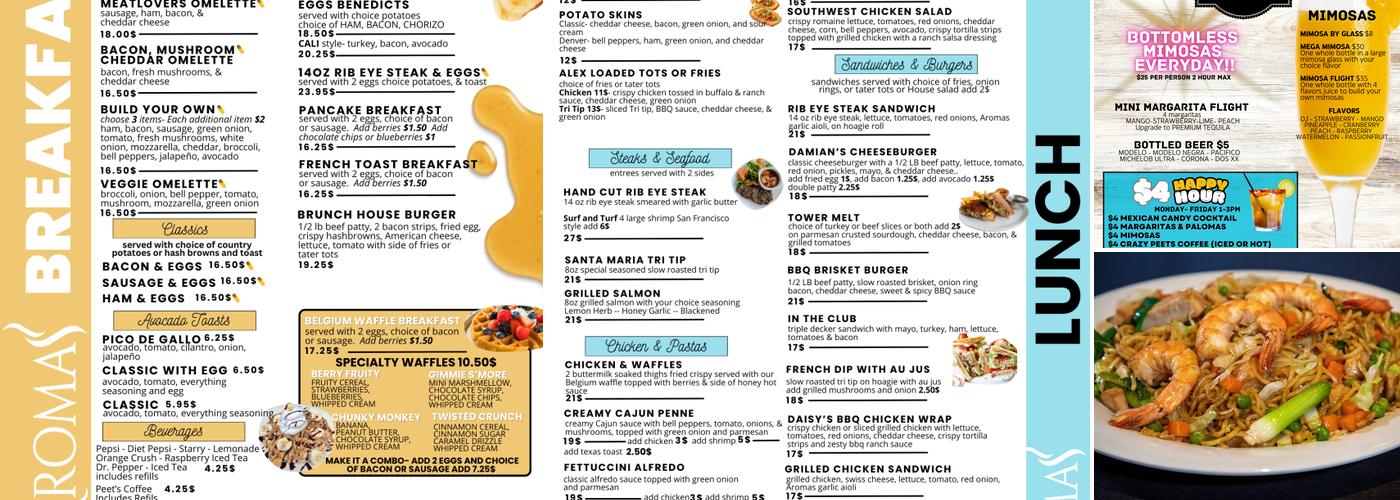Aromas Restaurant Menu