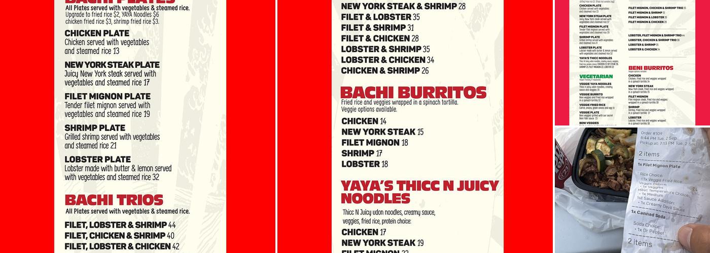 Bachi Yaki Menu