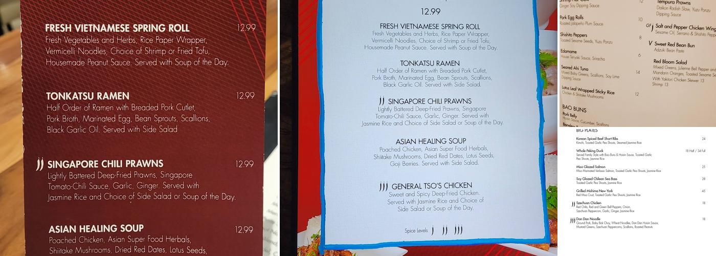 Red Bloom Menu